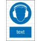 M003 - Príkaz na ochranu sluchu - Zvislá nálepka s doplnkovým textom