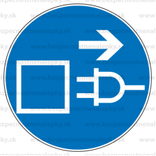 M013 - Príkaz na vytiahnutie zo zásuvky pred otvorením - Okrúhla nálepka bez textu