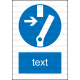 M014 - Príkaz na odpojenie pred prácou - Zvislá nálepka s doplnkovým textom
