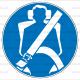 M024 - Príkaz na použitie ochranných pásov - Okrúhla nálepka bez textu