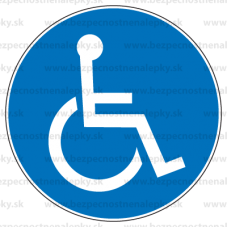 M025 - Cesta vyhradená pre používateľov invalidných vozíkov - Okrúhla nálepka bez textu