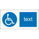 M025 - Cesta vyhradená pre používateľov invalidných vozíkov - Vodorovná nálepka s doplnkovým textom