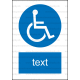M025 - Cesta vyhradená pre používateľov invalidných vozíkov - Zvislá nálepka s doplnkovým textom
