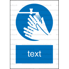 M026 - Príkaz na umytie rúk - Zvislá nálepka s doplnkovým textom