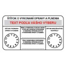 K002 - Revízny štítok o vykonaní opravy a plnenia 100 x 60 mm - Bez predtlačených údajov