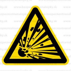 W002 - Nebezpečenstvo výbuchu - Trojuholníková nálepka bez textu