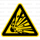 W002 - Nebezpečenstvo výbuchu - Trojuholníková nálepka bez textu