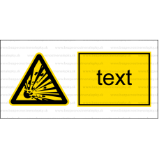 W002 - Nebezpečenstvo výbuchu - Vodorovná nálepka s doplnkovým textom
