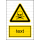 W003 - Nebezpečenstvo otravy, zadusenia - Zvislá nálepka s doplnkovým textom