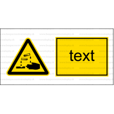 W004 - Nebezpečenstvo poleptania - Vodorovná nálepka s doplnkovým textom
