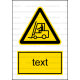 W007 - Nebezpečenstvo pohybu priemyselných vozidiel - Zvislá nálepka s doplnkovým textom