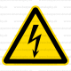 W008 - Nebezpečenstvo úrazu ekektrinou - Trojuholníková nálepka bez textu