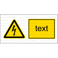 W008 - Nebezpečenstvo úrazu ekektrinou - Vodorovná nálepka s doplnkovým textom