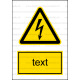 W008 - Nebezpečenstvo úrazu ekektrinou - Zvislá nálepka s doplnkovým textom