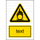W011 - Nebezpečenstvo látky podporujúcej horenie - Zvislá nálepka s doplnkovým textom
