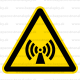 W012 - Nebezpečenstvo neionizujúceho žiarenia - Trojuholníková nálepka bez textu