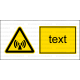 W012 - Nebezpečenstvo neionizujúceho žiarenia - Vodorovná nálepka s doplnkovým textom