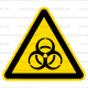 W016 - Biologické nebezpečenstvo - Trojuholníková nálepka bez textu