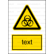 W016 - Biologické nebezpečenstvo - Zvislá nálepka s doplnkovým textom