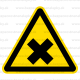 W018 - Nebezpečenstvo škodlivých alebo dráždivých látok - Trojuholníková nálepka bez textu