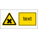 W018 - Nebezpečenstvo škodlivých alebo dráždivých látok - Vodorovná nálepka s doplnkovým textom