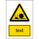 W022 - Nebezpečenstvo od frézy - Zvislá nálepka s doplnkovým textom