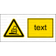 W024 - Nebezpečenstvo zosunutia alebo pádu valca - Vodorovná nálepka s doplnkovým textom
