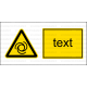 W025 - Nebezpečenstvo pri automatickom štarte - Vodorovná nálepka s doplnkovým textom