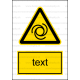 W025 - Nebezpečenstvo pri automatickom štarte - Zvislá nálepka s doplnkovým textom