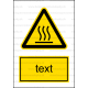 W026 - Nebezpečne horúca plocha - Zvislá nálepka s doplnkovým textom