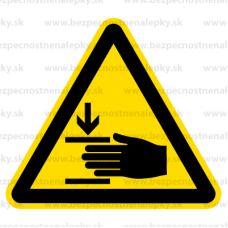 W027 - Nebezpečenstvo poranenia ruky - Trojuholníková nálepka bez textu