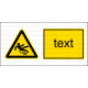 W028 - Nebezpečenstvo pošmyknutia - Vodorovná nálepka s doplnkovým textom
