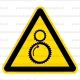 W029 - Nebezpečenstvo od chodu stroja - Trojuholníková nálepka bez textu