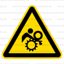W032 - Nebezpečenstvo vtiahnutia - Trojuholníková nálepka bez textu
