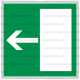 E004 - Úniková cesta, únikový východ (šipka doľava) - Štvorcová záchranná nálepka bez textu