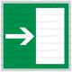 E004 - Úniková cesta, únikový východ (šipka doprava) - Štvorcová záchranná nálepka bez textu