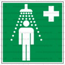 E008 - Bezpečnostná sprcha - Štvorcová záchranná nálepka bez textu