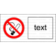 P001 - Zákaz fajčenia - Vodorovná nálepka s doplnkovým textom