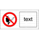 P002 - Zákaz fajčenia a používania otvoreného ohňa - Vodorovná nálepka s doplnkovým textom
