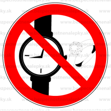 P043 - Zákaz nosenia hodiniek a šperkov - Okrúhla nálepka bez textu